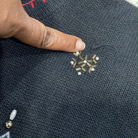 Victoria Jones women holiday Christmas cardigan sweater black size 2X - Picture 15 of 16